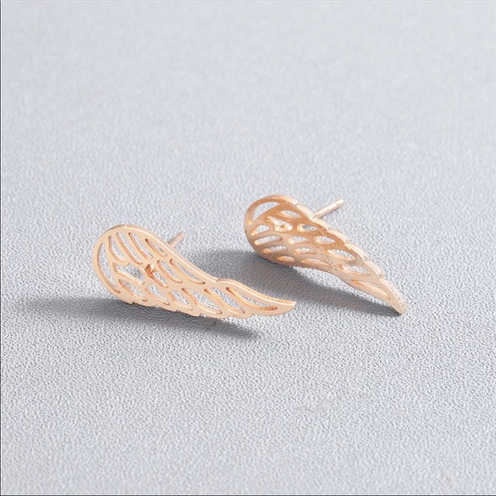 WINGS ♡ Stainless Steel Stud Earrings - Picture 8 of 10